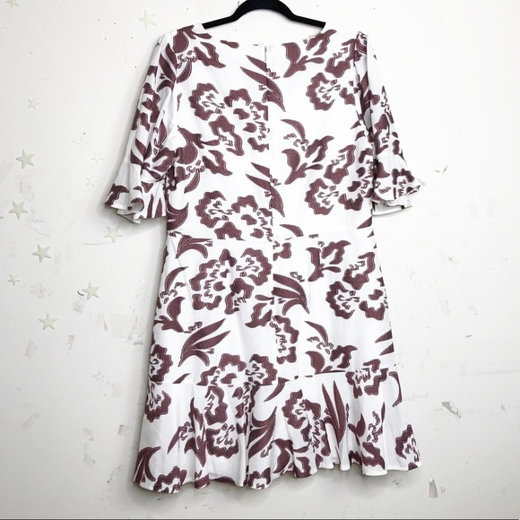 REBECCA Taylor flutter sleeve ruffle Amea snow spice dress - Picture 5 of 10